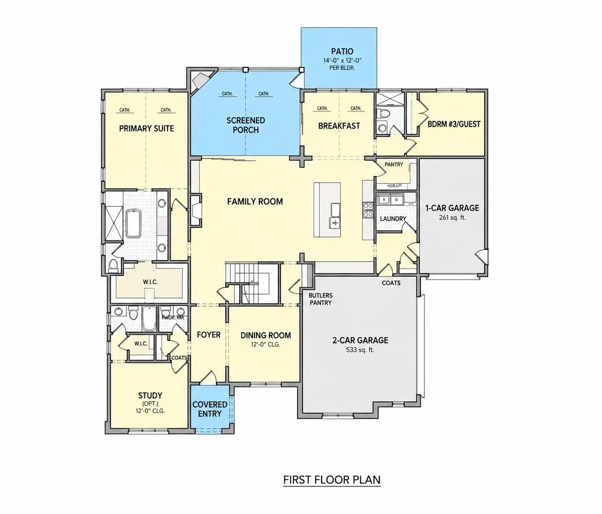 Pirmas Aukštas 13 – Dviejų aukštų namo projektas 343 m², 4 Miegamieji — 63741R