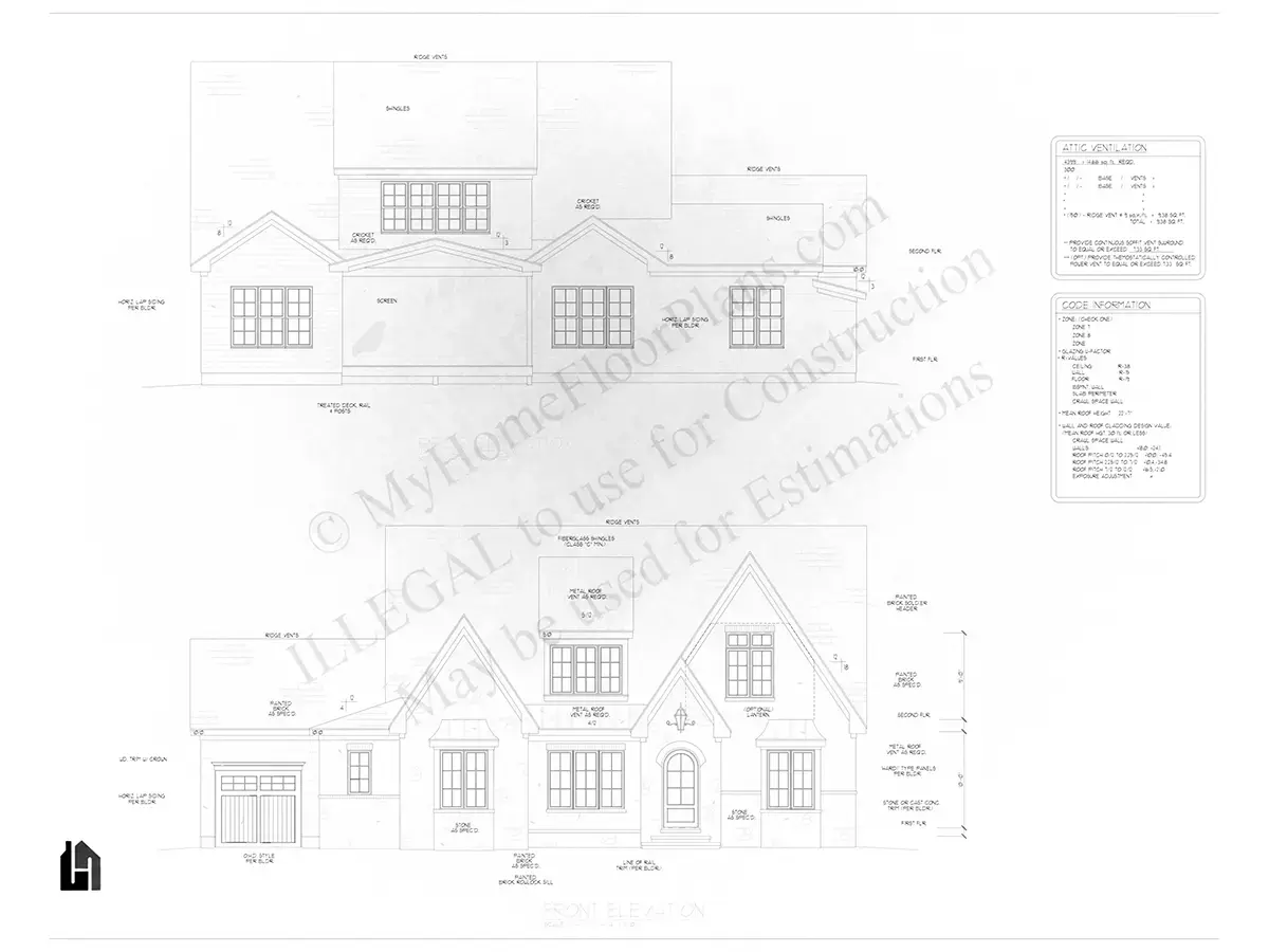 Fasadai 9 – Namo projektas su mansarda 429 m², 6 Miegamieji — 85530R