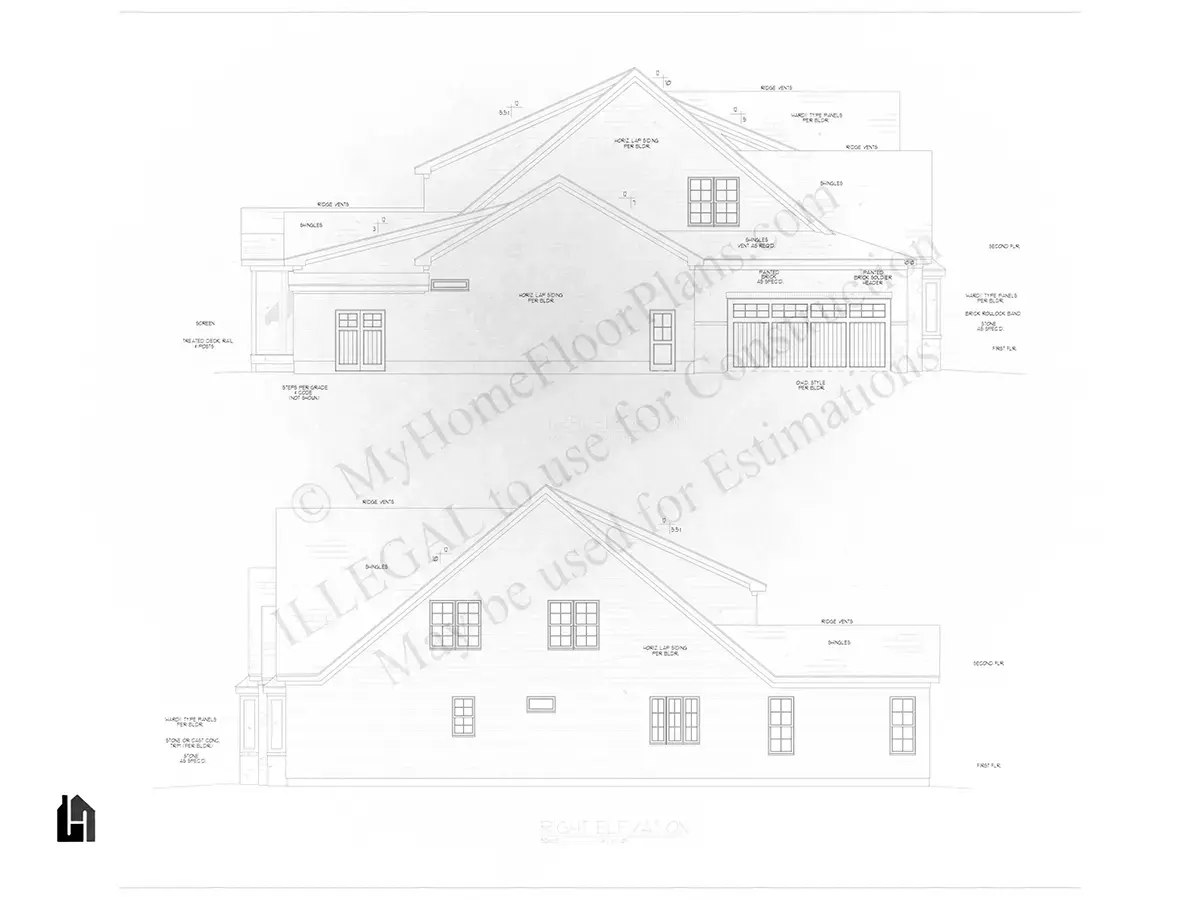 Fasadai 10 – Namo projektas su mansarda 429 m², 6 Miegamieji — 85530R