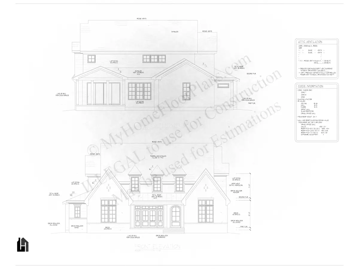 Fasadai 22 – Dviejų aukštų namo projektas 351 m², 4 Miegamieji — 93928R
