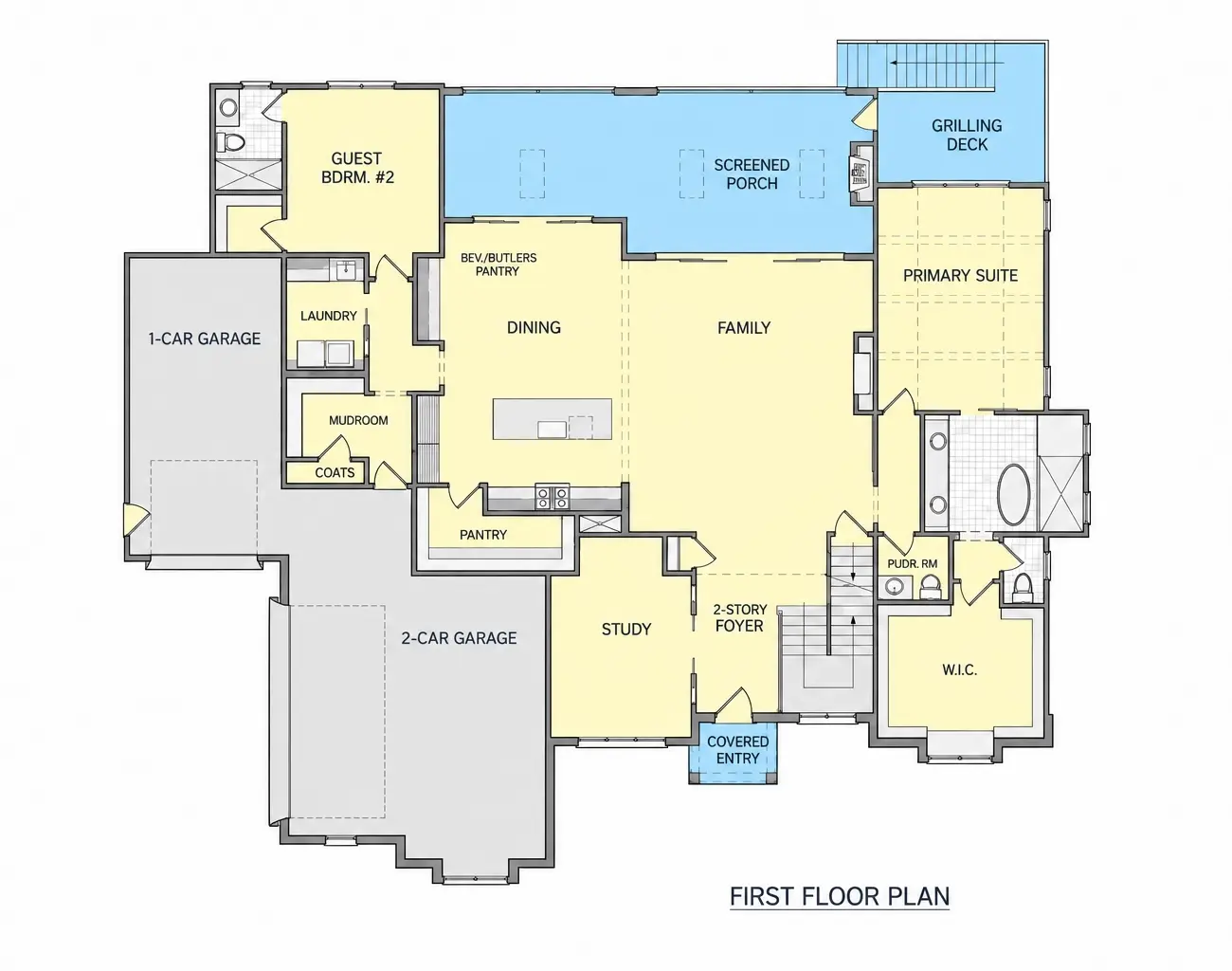 Pirmas Aukštas 23 – Dviejų aukštų namo projektas 553 m², 4 Miegamieji — 34919R