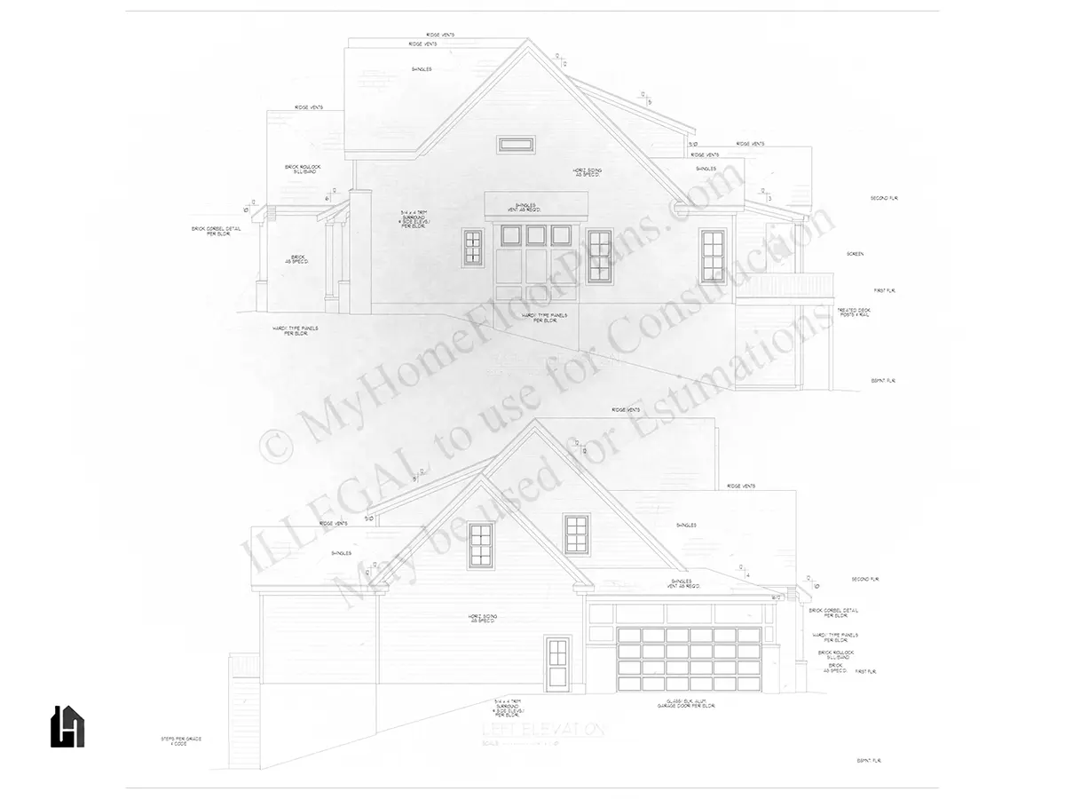 Fasadai 22 – Dviejų aukštų namo projektas 553 m², 4 Miegamieji — 34919R
