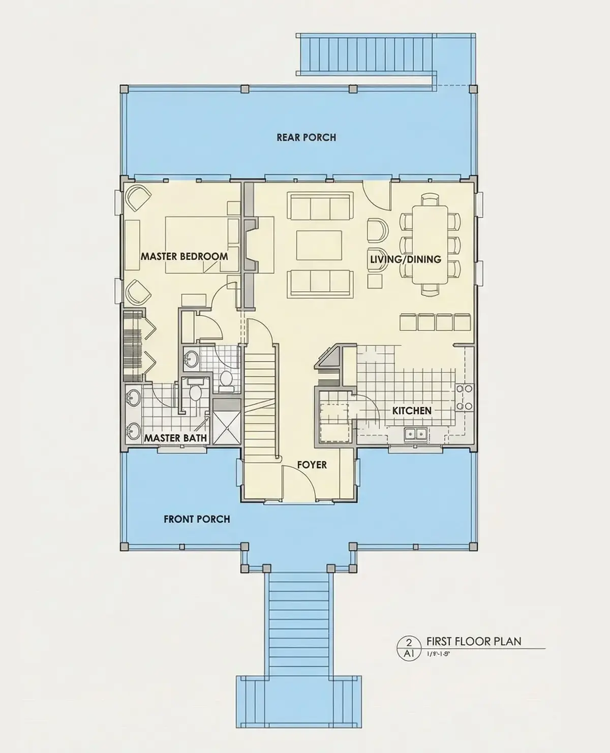 Pirmas Aukštas 8 – Trijų aukštų namo projektas 249 m², 4 Miegamieji — 53827R