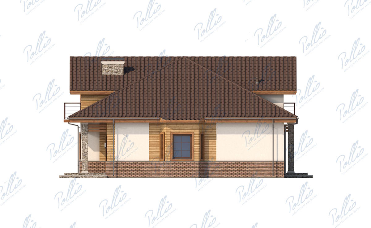 Namo projektas su mansarda 268 m² su 2 miegamaisiais, 2 voniomis ir namų kino sale