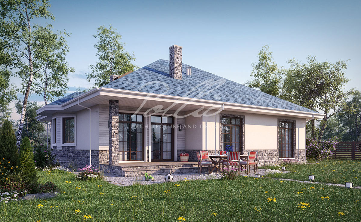 Namo projektas su mansarda 164 m²: 4 Miegamieji, Darbo kambarys, 3 Vonios, Atvira virtuvė, be Garažo