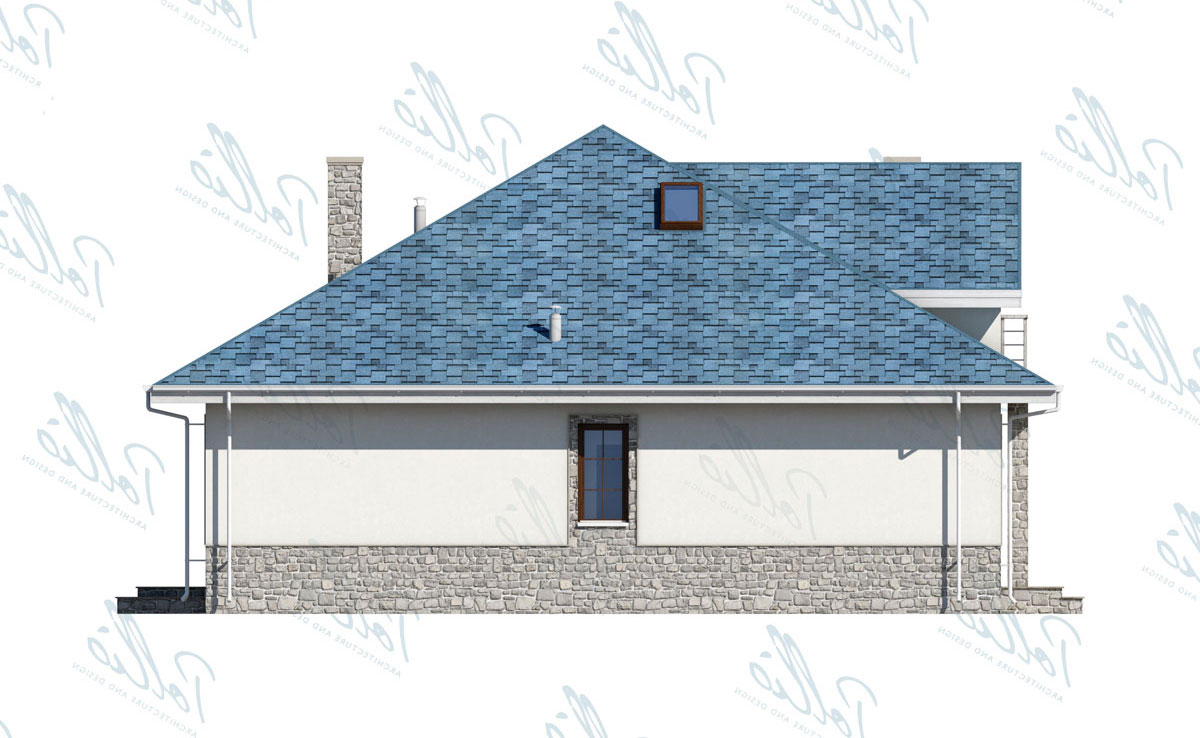Namo projektas su mansarda 164 m²: 4 Miegamieji, Darbo kambarys, 3 Vonios, Atvira virtuvė, be Garažo