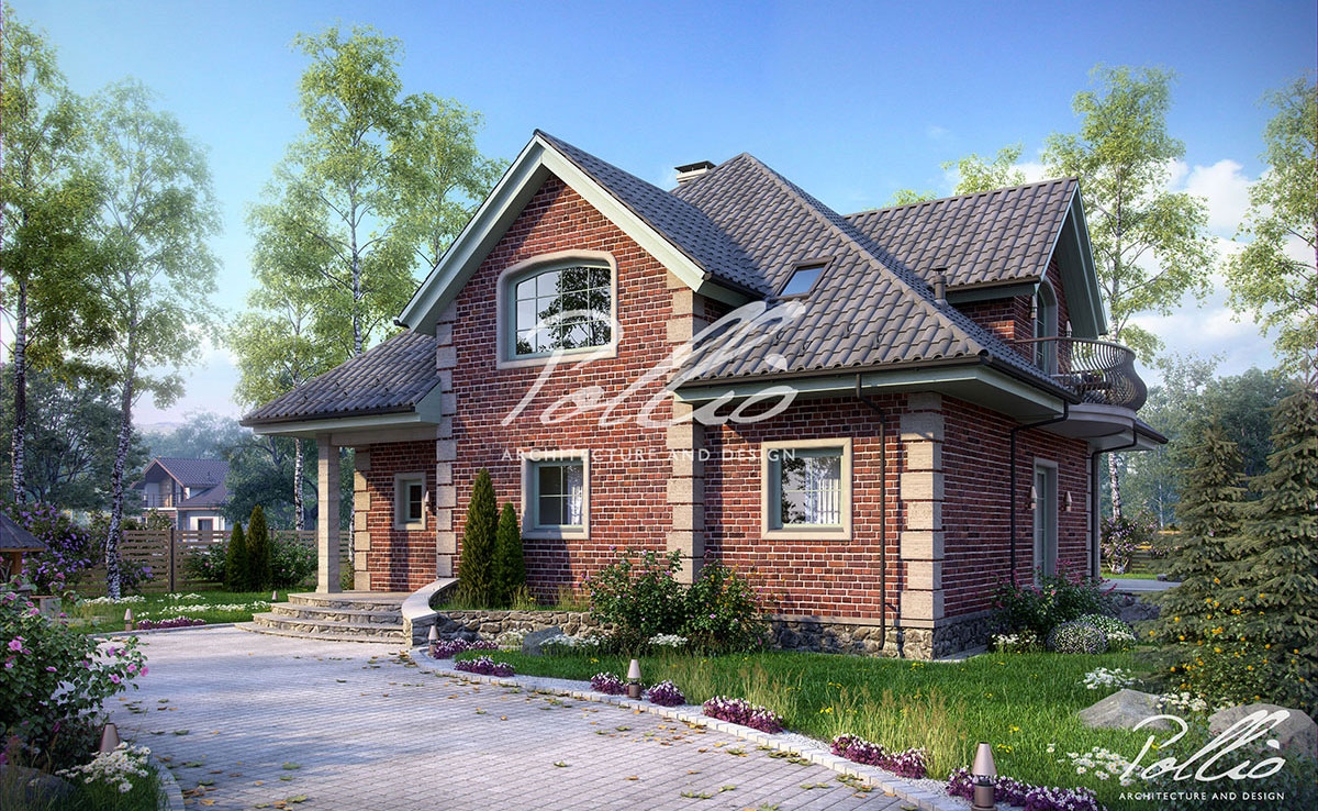 Namo projektas su mansarda 212 m²: 3 Miegamieji, Darbo kambarys, 3 Vonios, Atvira virtuvė, be Garažo