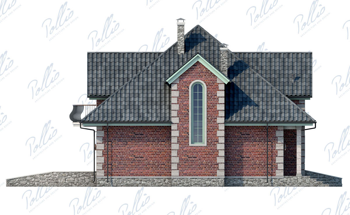 Namo projektas su mansarda 212 m²: 3 Miegamieji, Darbo kambarys, 3 Vonios, Atvira virtuvė, be Garažo