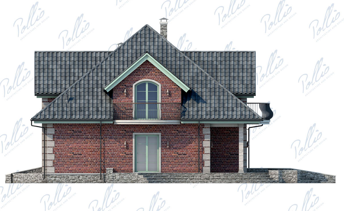 Namo projektas su mansarda 212 m²: 3 Miegamieji, Darbo kambarys, 3 Vonios, Atvira virtuvė, be Garažo