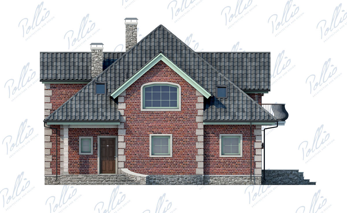Namo projektas su mansarda 212 m²: 3 Miegamieji, Darbo kambarys, 3 Vonios, Atvira virtuvė, be Garažo