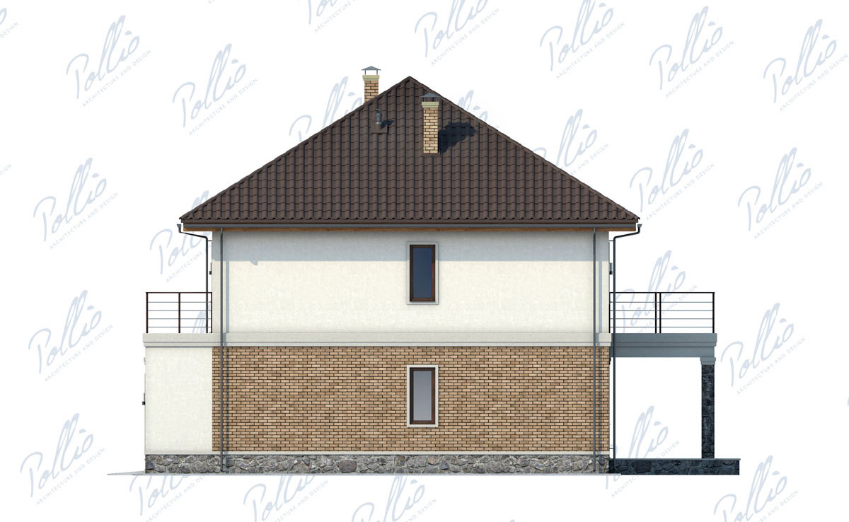 Dviejų aukštų namo projektas 245 m²: 3 Miegamieji, Darbo kambarys, 3 Vonios, Atvira virtuvė, Garažas