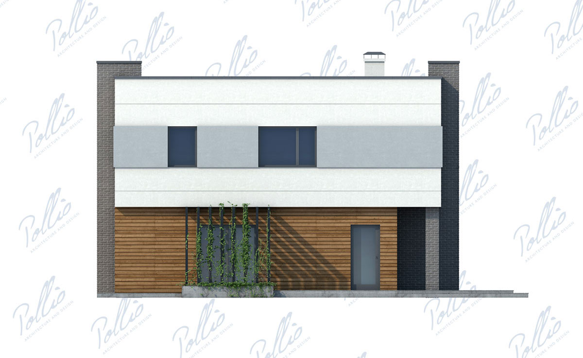 Dviejų aukštų namo projektas 216 m²: 3 Miegamieji, Darbo kambarys, 3 Vonios, Atvira virtuvė, Garažas