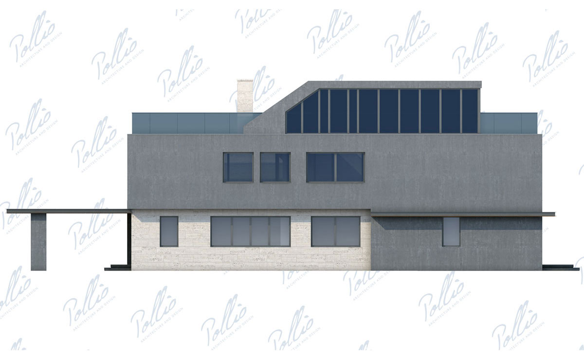 Trijų aukštų namo projektas 338 m²: 4 Miegamieji, Darbo kambarys, 4 Vonios, be Garažo