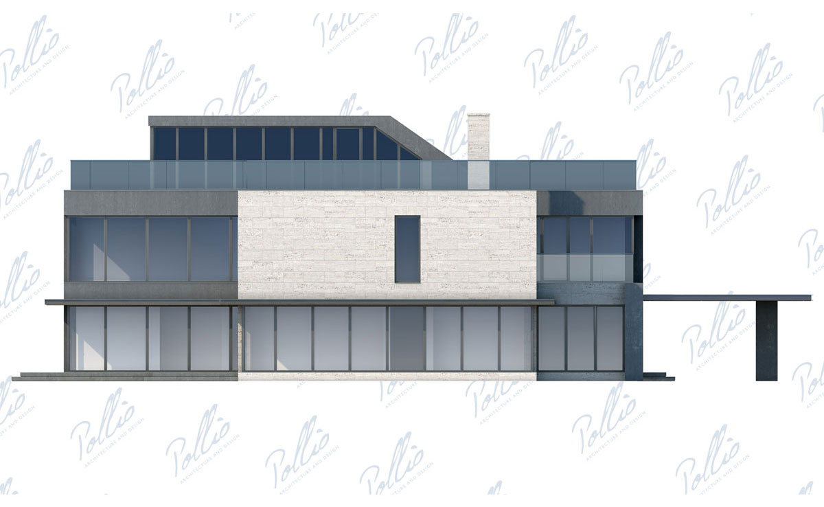 Trijų aukštų namo projektas 338 m²: 4 Miegamieji, Darbo kambarys, 4 Vonios, be Garažo