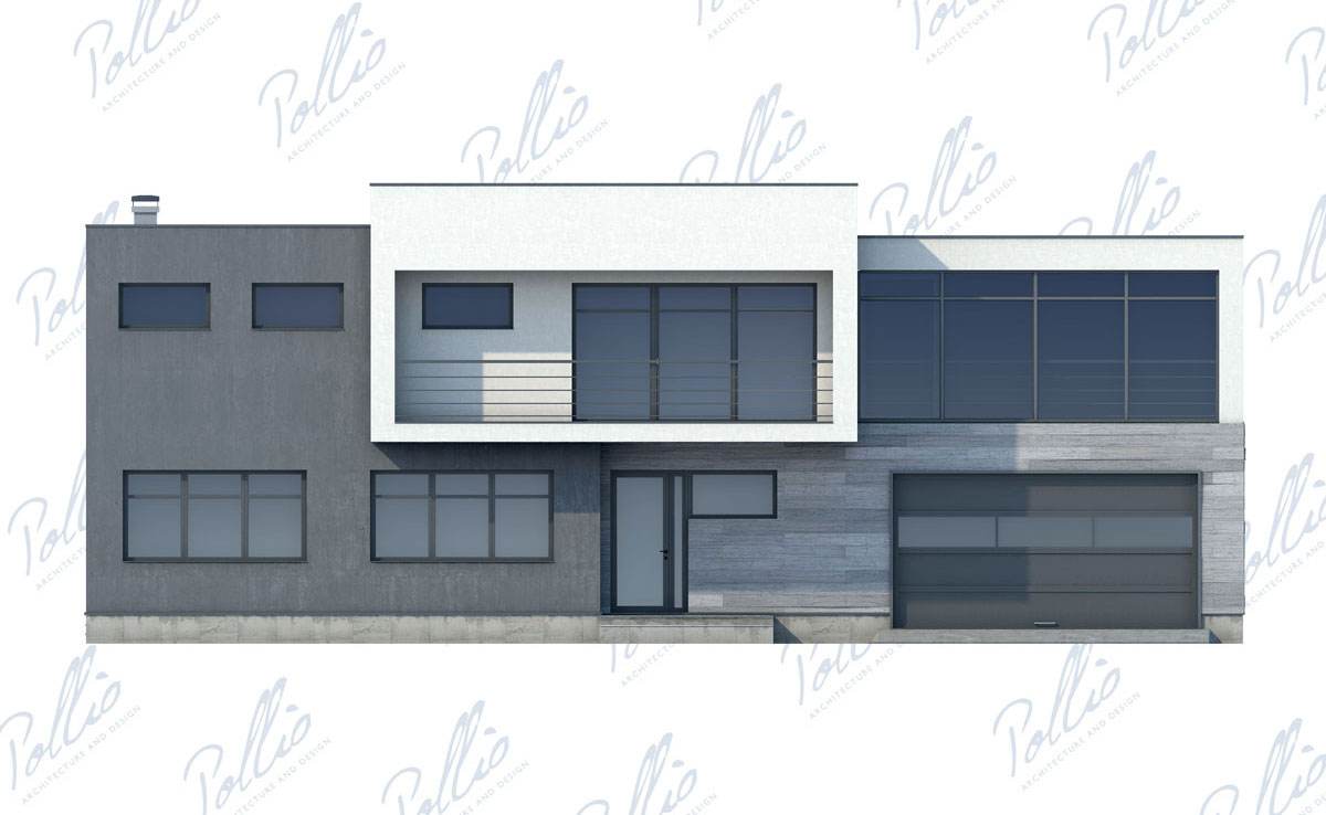 Dviejų aukštų namo projektas 263 m²: 3 Miegamieji, Darbo kambarys, 3 Vonios, Atvira virtuvė, Garažas