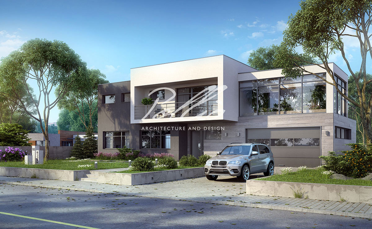 Dviejų aukštų namo projektas 263 m²: 3 Miegamieji, Darbo kambarys, 3 Vonios, Atvira virtuvė, Garažas