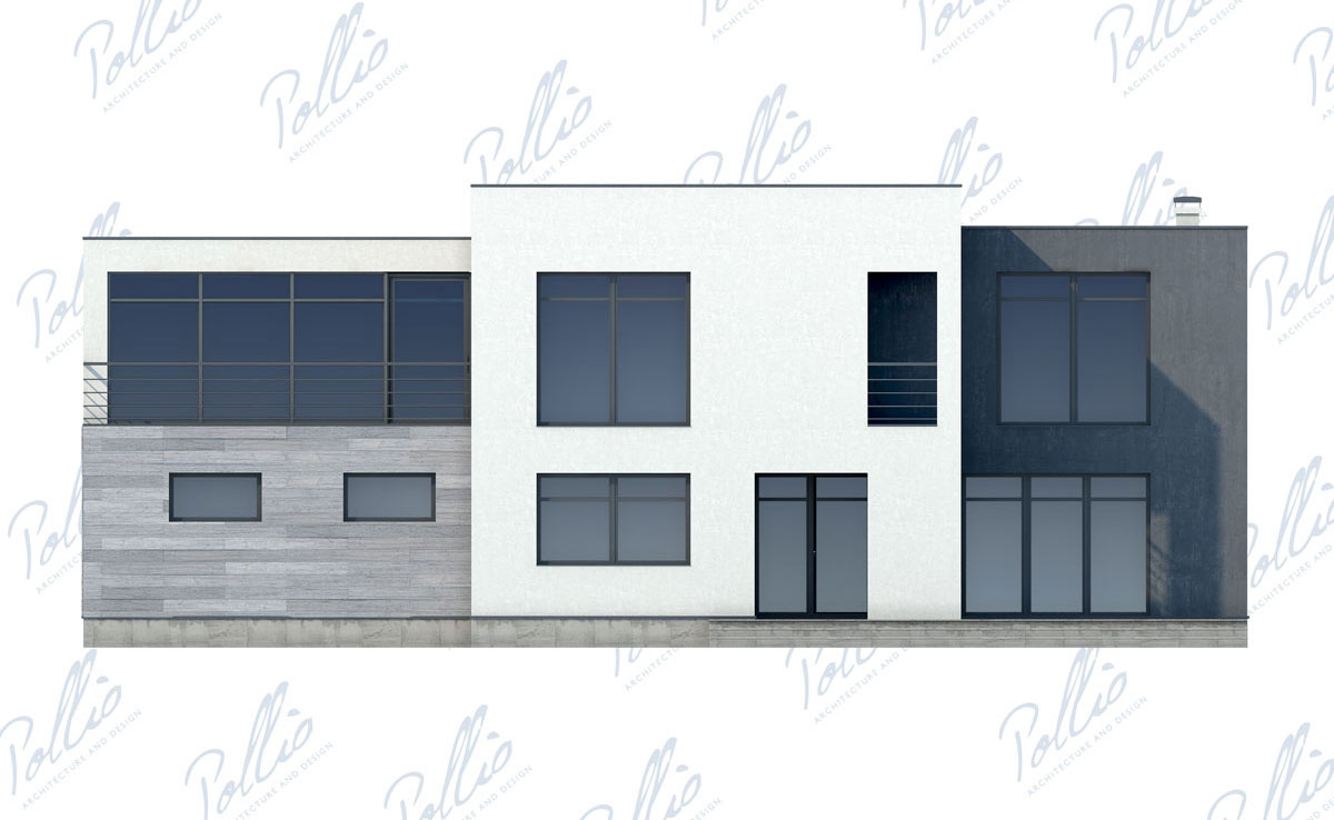 Dviejų aukštų namo projektas 263 m²: 3 Miegamieji, Darbo kambarys, 3 Vonios, Atvira virtuvė, Garažas