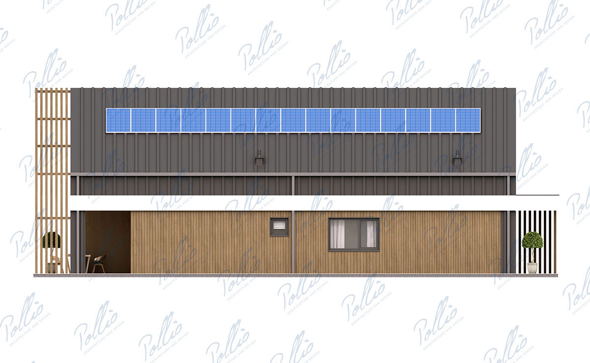 Namo projektas su mansarda 195 m²: 4 Miegamieji, 2 Vonios, Atvira virtuvė, be Garažo