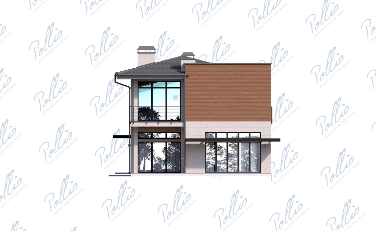 Dviejų aukštų namo projektas 194 m²: 3 Miegamieji, Darbo kambarys, 3 Vonios, be Garažo