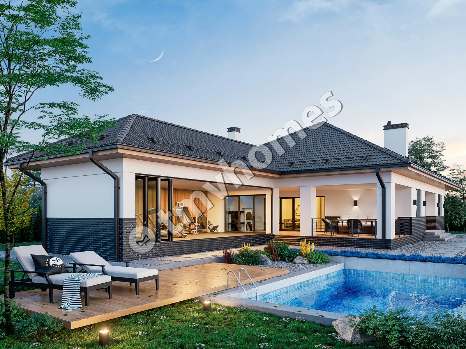 House Plan: 1457 sq ft, 1 Story, 4 Beds, Home Office, 2.5 Baths, Open Floor Plan, 2-Car Garage