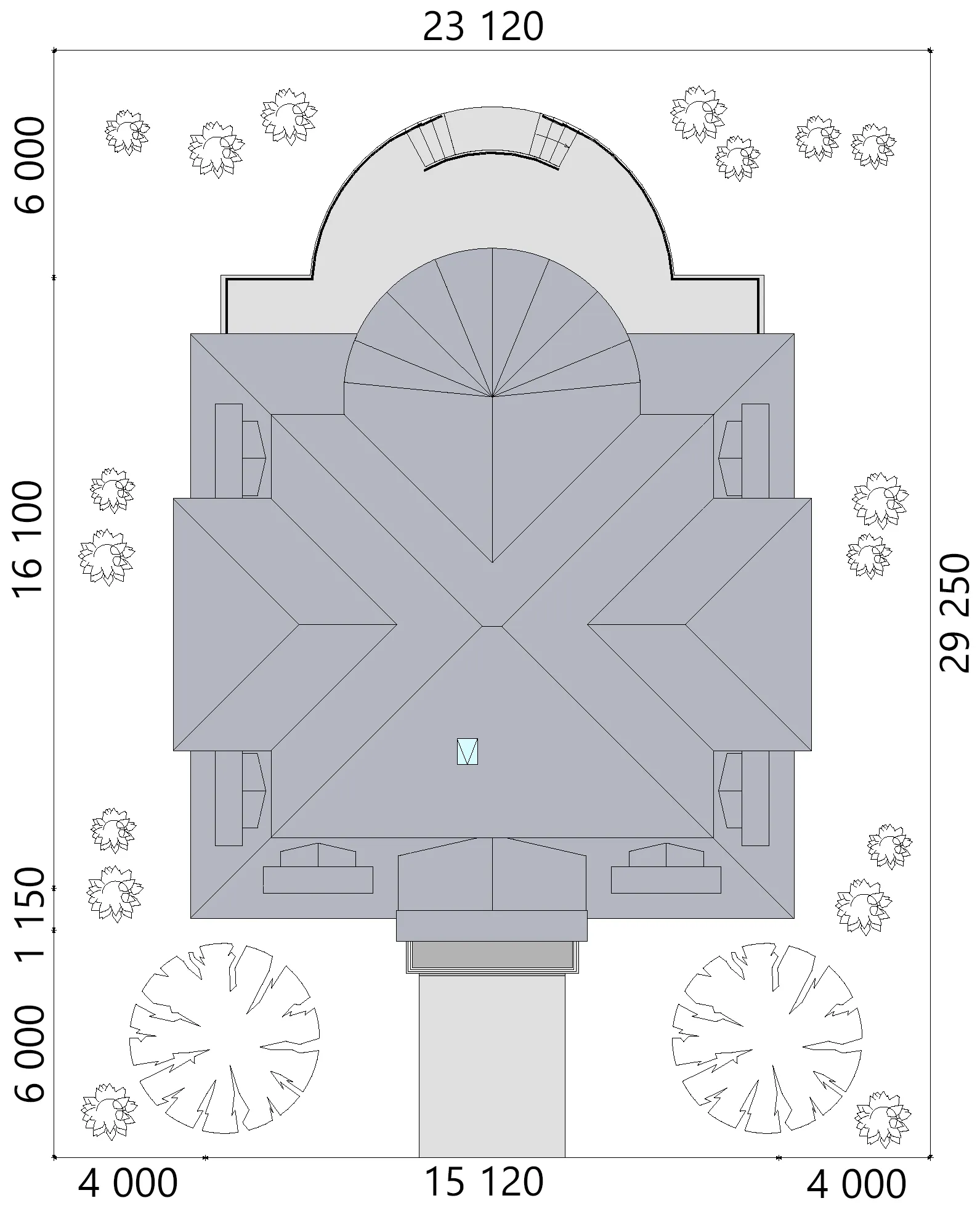 Dviejų aukštų namo projektas 358 m²: 4 Miegamieji, 4 Vonios, be Garažo