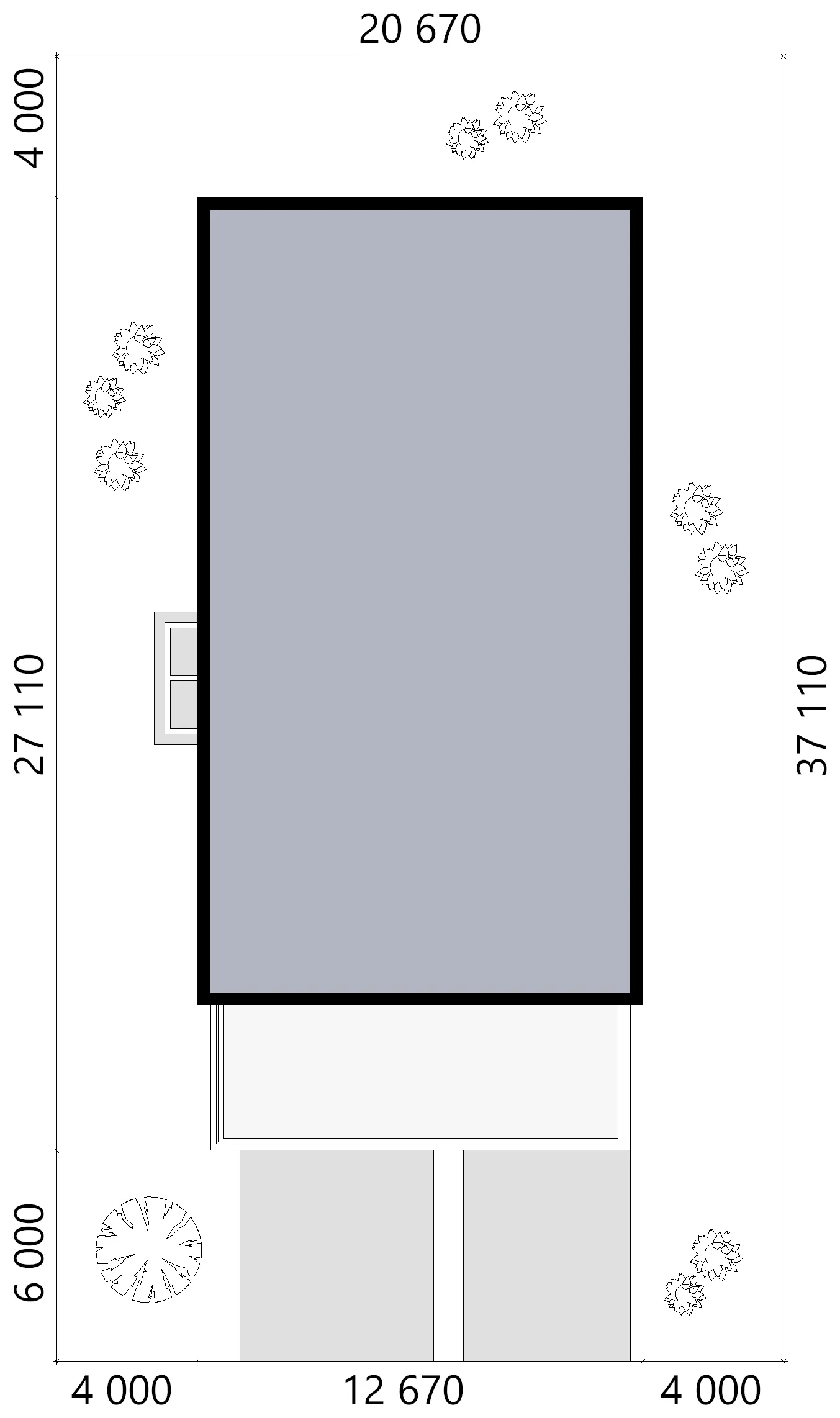 Dviejų aukštų namo projektas 415 m²: 3 Miegamieji, Darbo kambarys, 4 Vonios, Atvira virtuvė, Garažas