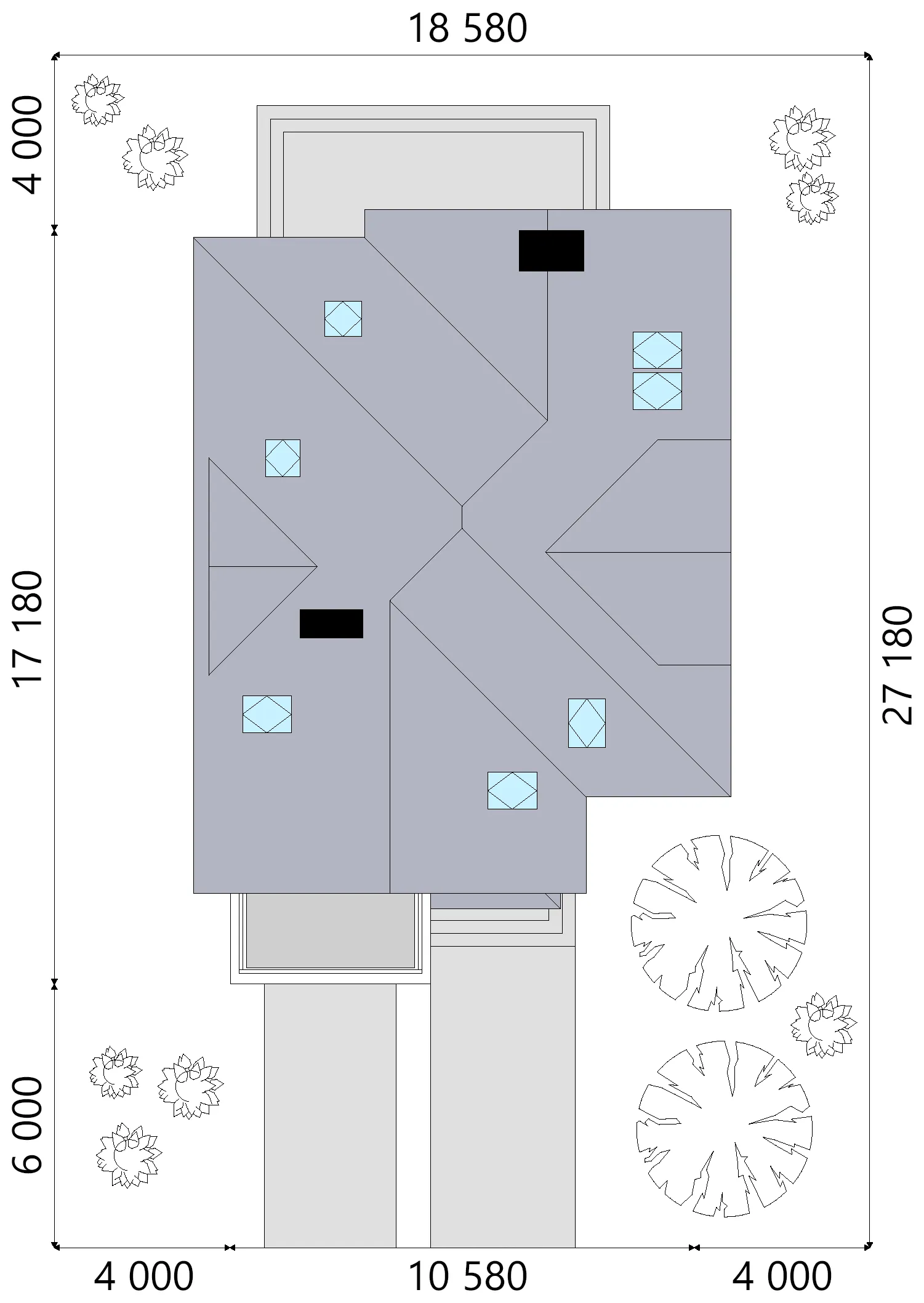 Namo projektas su mansarda 225 m²: 3 Miegamieji, Darbo kambarys, 3 Vonios, Atvira virtuvė, Garažas