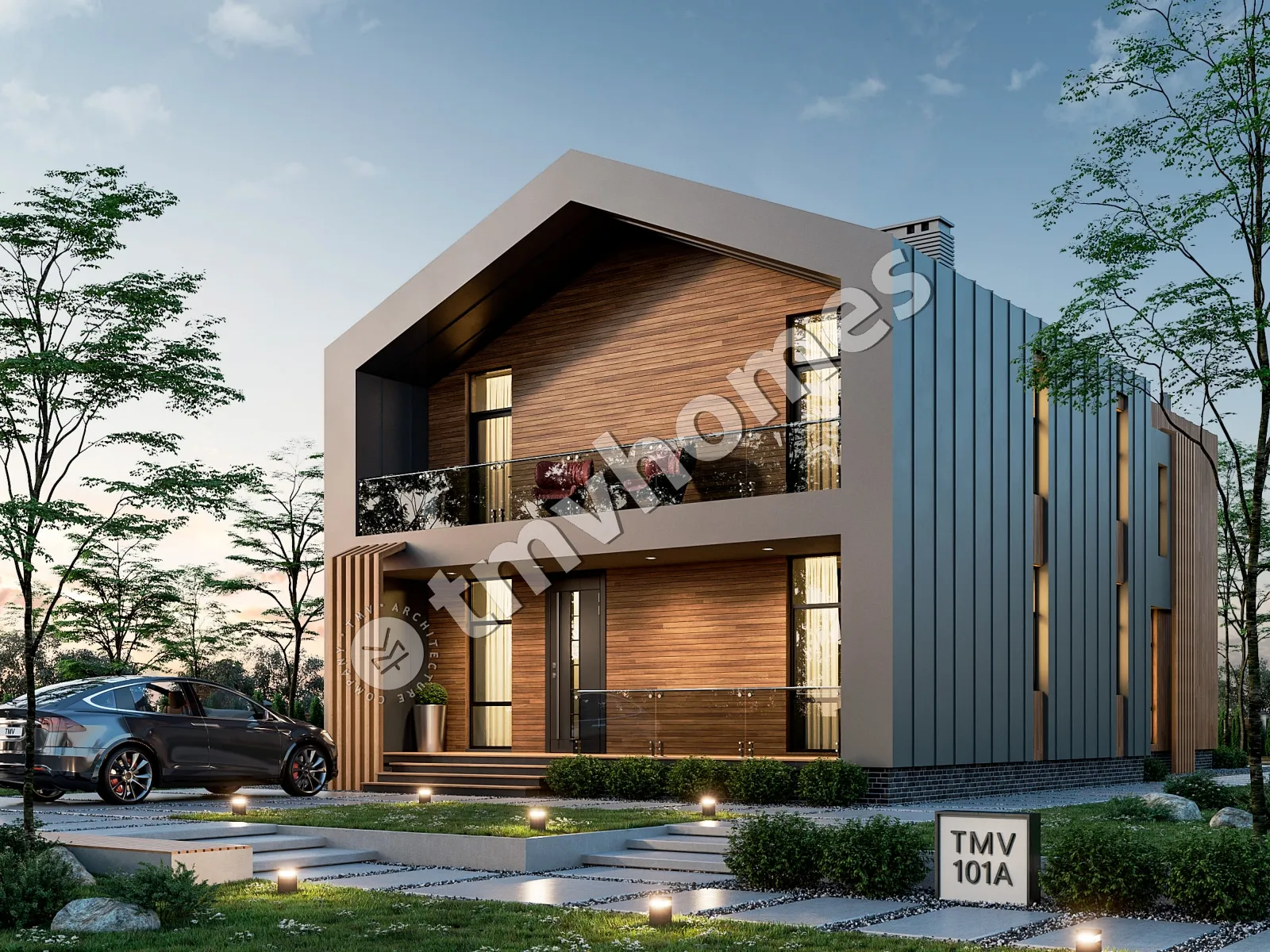 Namo projektas su mansarda 224 m²: 3 Miegamieji, Darbo kambarys, 3 Vonios, Atvira virtuvė, be Garažo