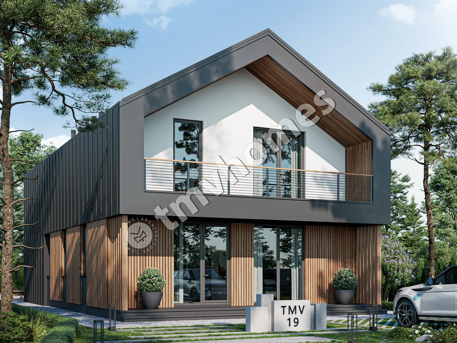 Namo projektas su mansarda 172 m²: 4 Miegamieji, 3 Vonios, Atvira virtuvė, be Garažo