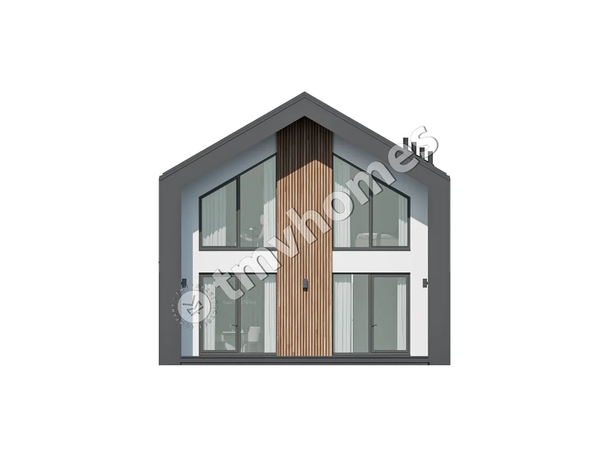 Namo projektas su mansarda 172 m²: 4 Miegamieji, 3 Vonios, Atvira virtuvė, be Garažo