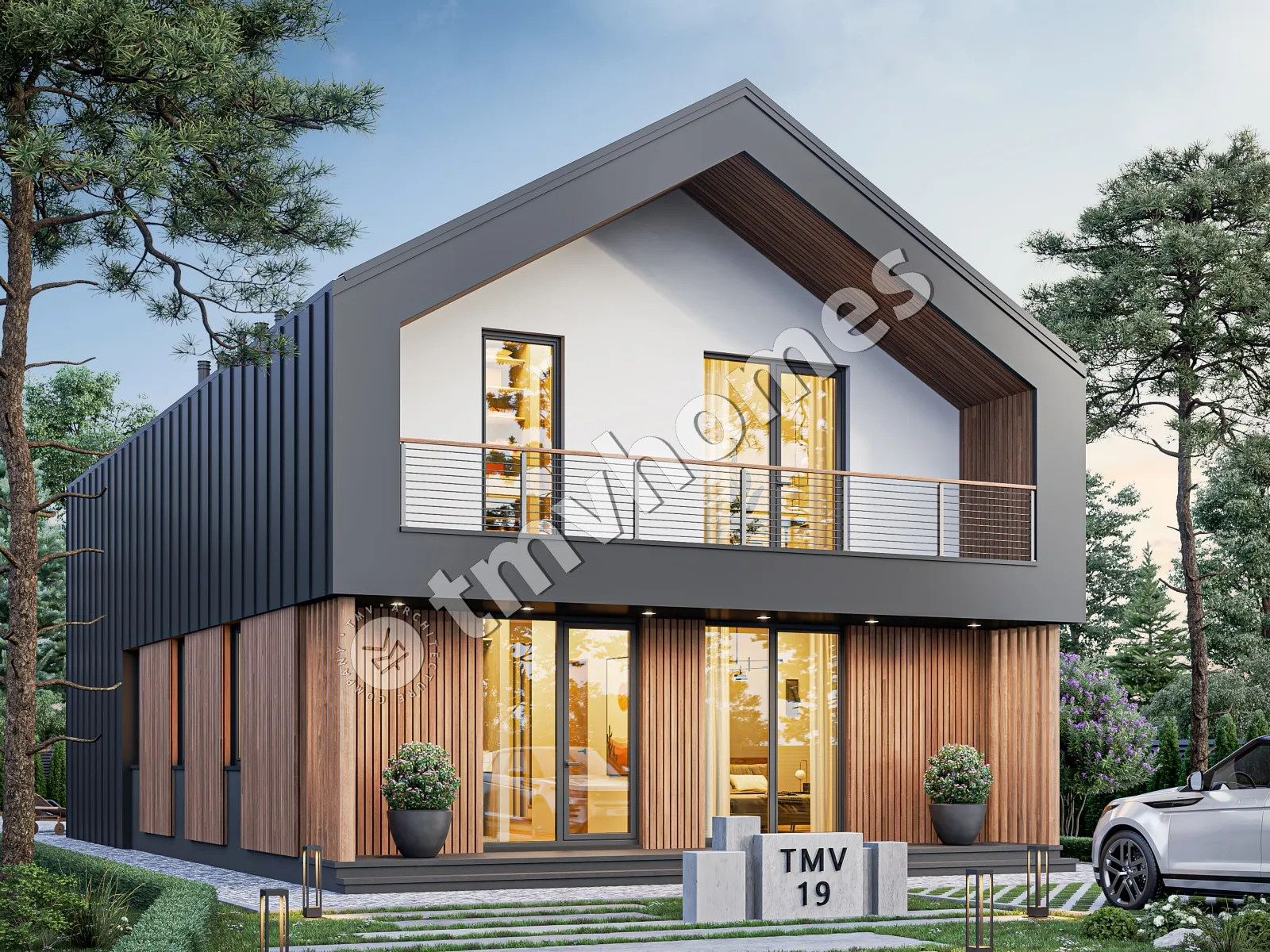 Namo projektas su mansarda 172 m²: 4 Miegamieji, 3 Vonios, Atvira virtuvė, be Garažo