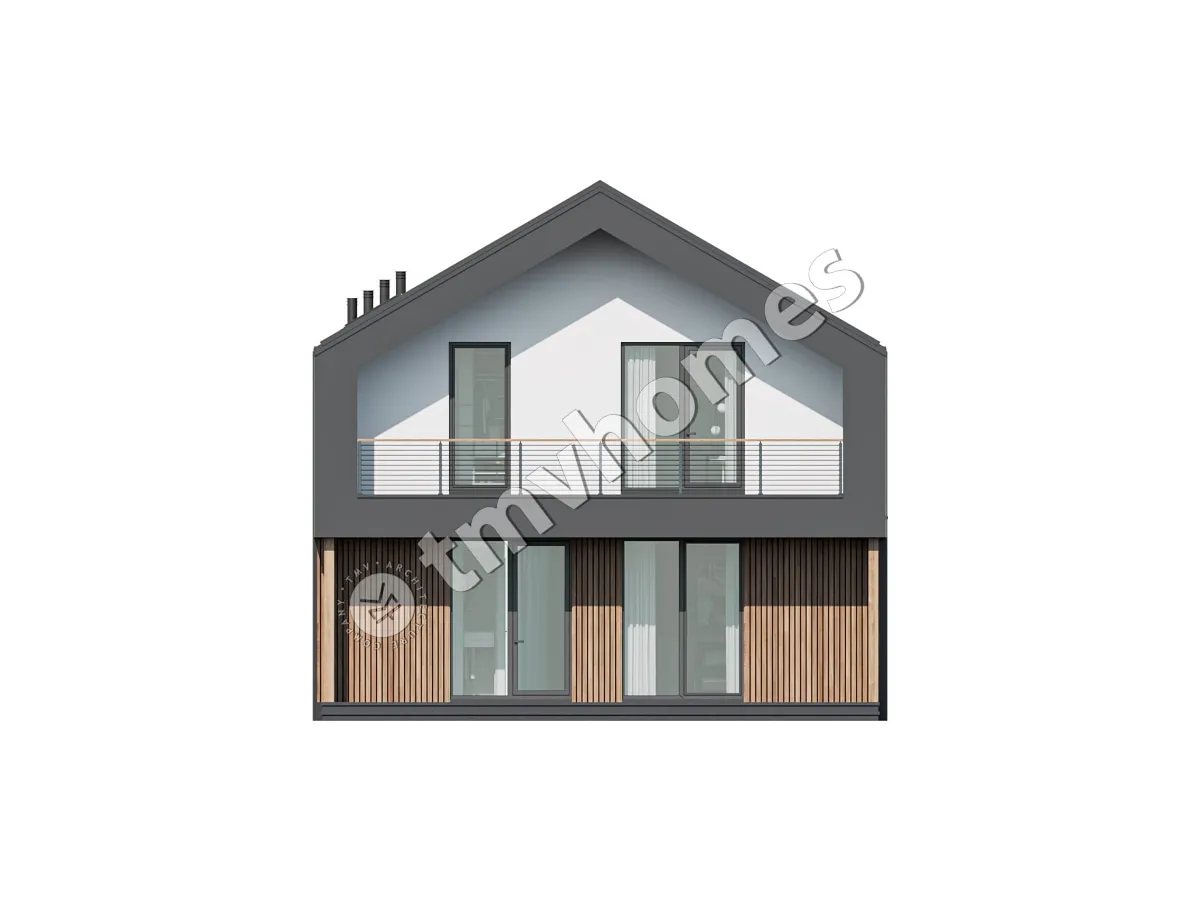 Namo projektas su mansarda 172 m²: 4 Miegamieji, 3 Vonios, Atvira virtuvė, be Garažo