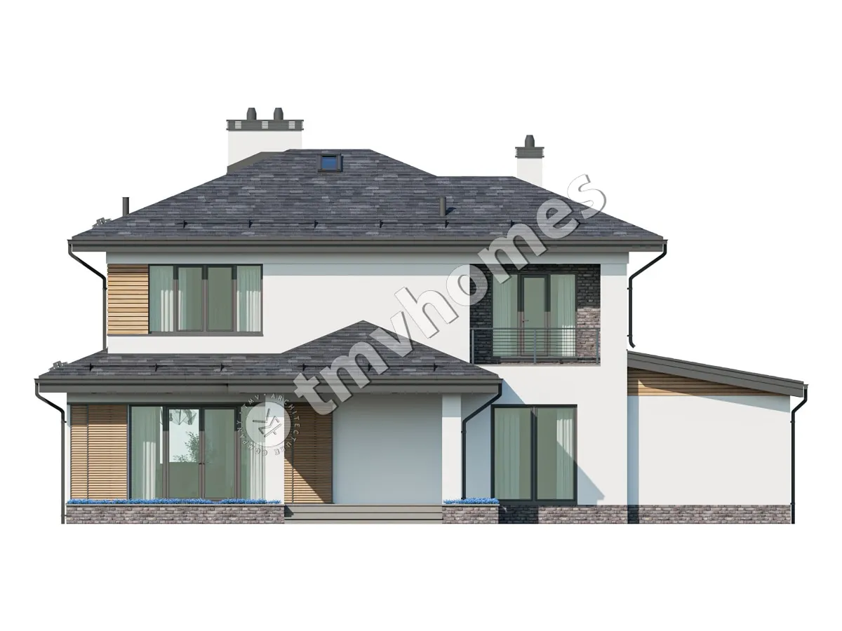 Dviejų aukštų namo projektas 177 m²: 3 Miegamieji, 3 Vonios, Atvira virtuvė, be Garažo