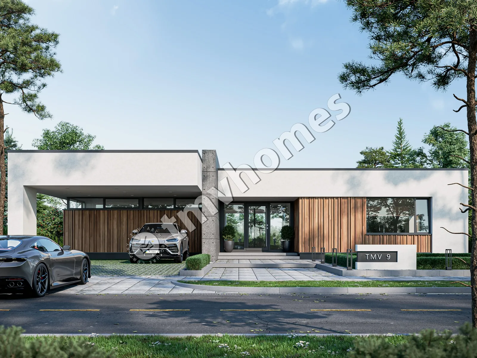 Vieno aukšto namo projektas 224 m²: 3 Miegamieji, 3 Vonios, Atvira virtuvė, be Garažo
