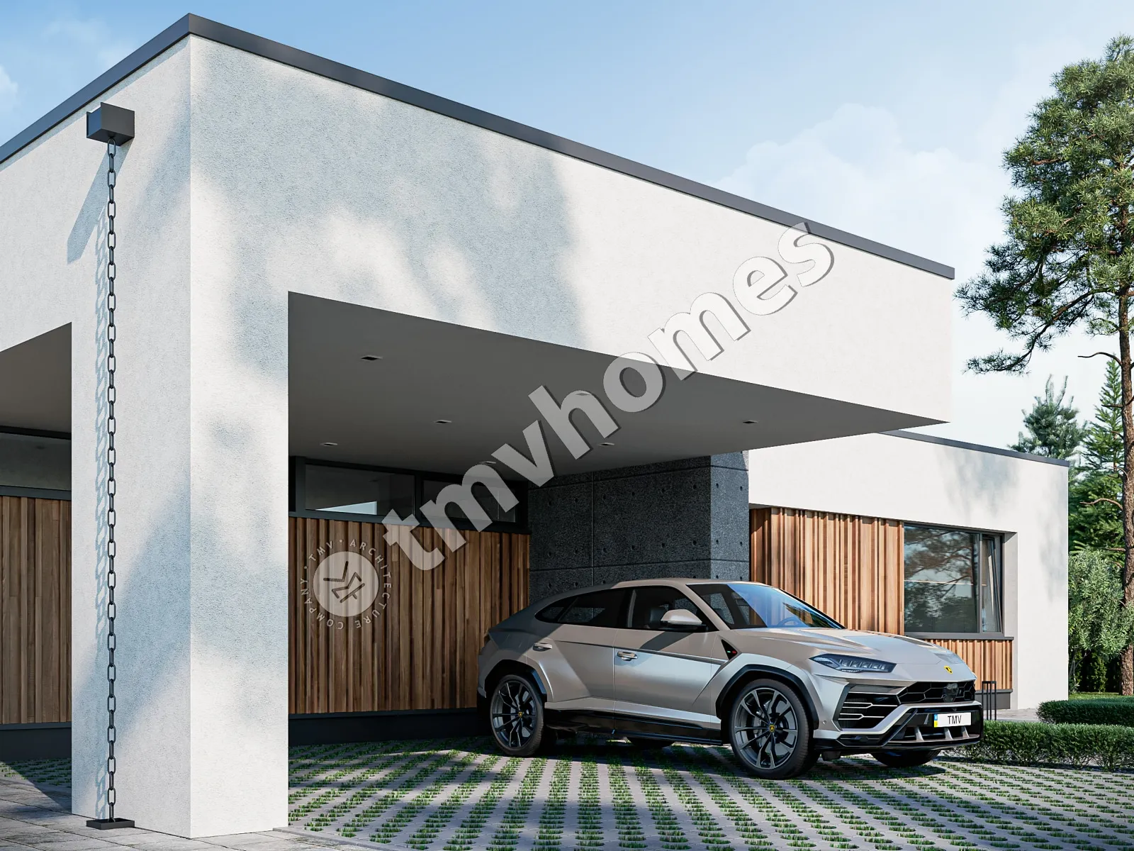 Vieno aukšto namo projektas 224 m²: 3 Miegamieji, 3 Vonios, Atvira virtuvė, be Garažo