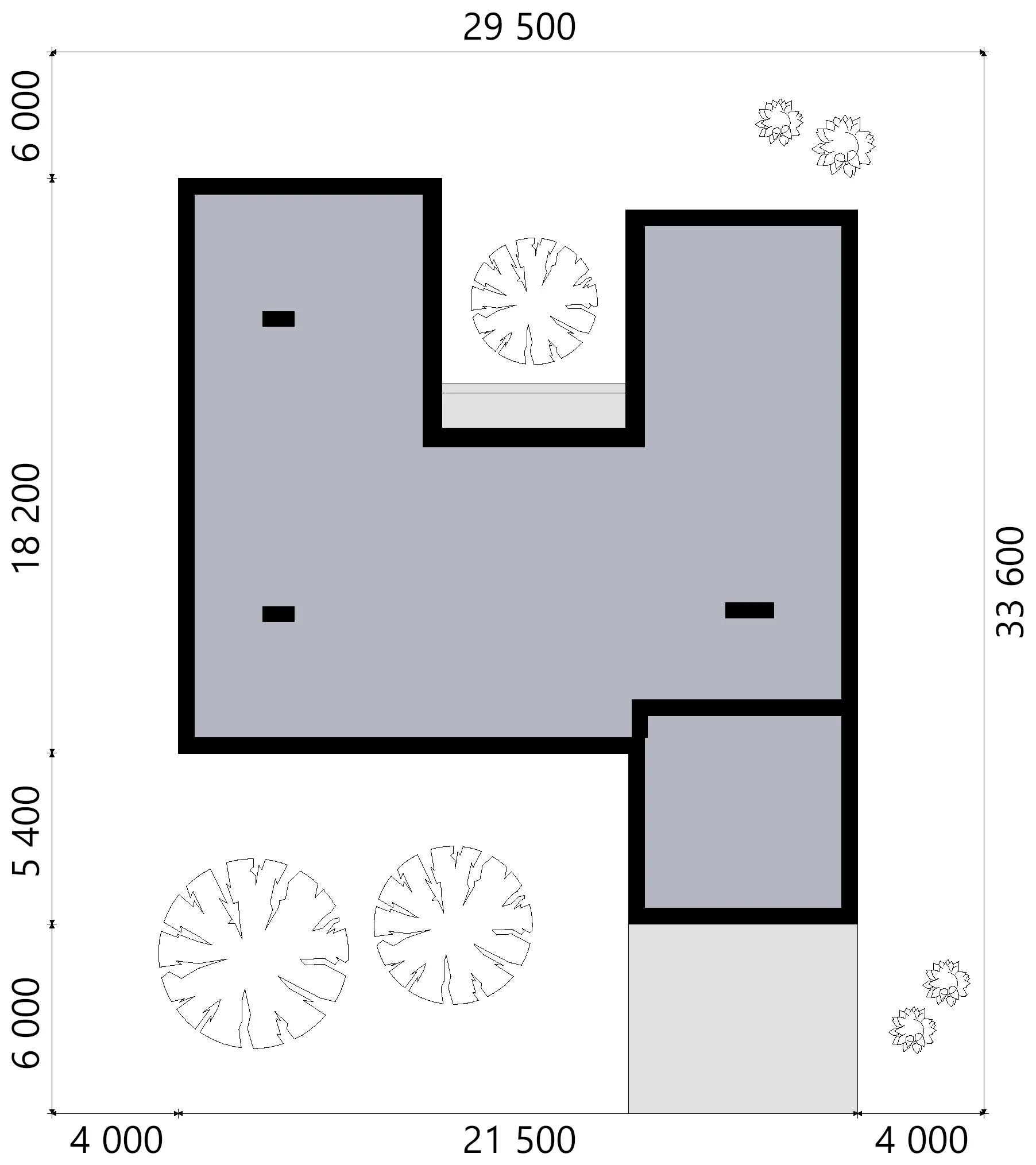 Vieno aukšto namo projektas 215 m²: 3 Miegamieji, 3 Vonios, Atvira virtuvė, be Garažo