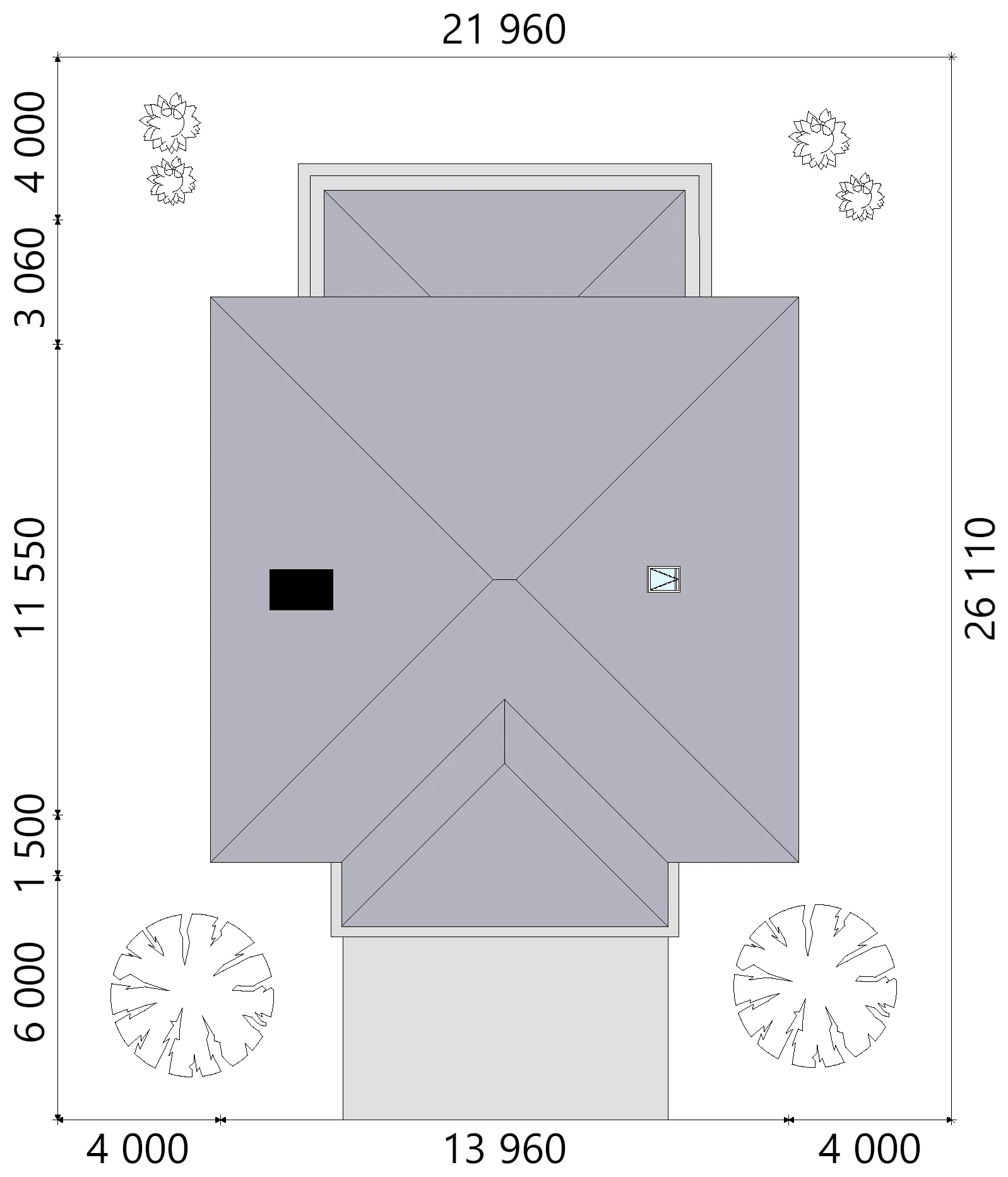 Dviejų aukštų namo projektas + rūsiu 341 m²: 3 Miegamieji, Darbo kambarys, 3 Vonios, Atvira virtuvė, be Garažo