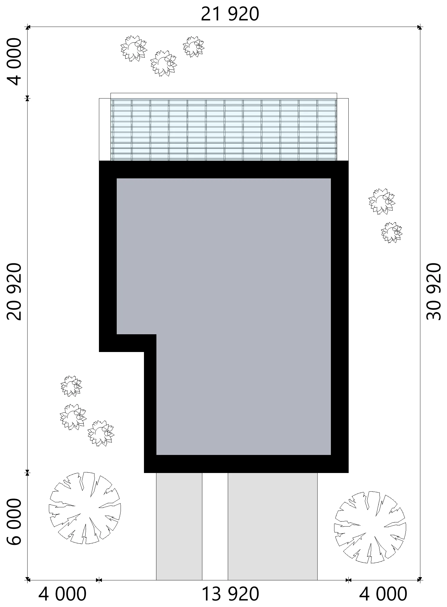 Dviejų aukštų namo projektas 331 m²: 3 Miegamieji, Darbo kambarys, 3 Vonios, Atvira virtuvė, Garažas