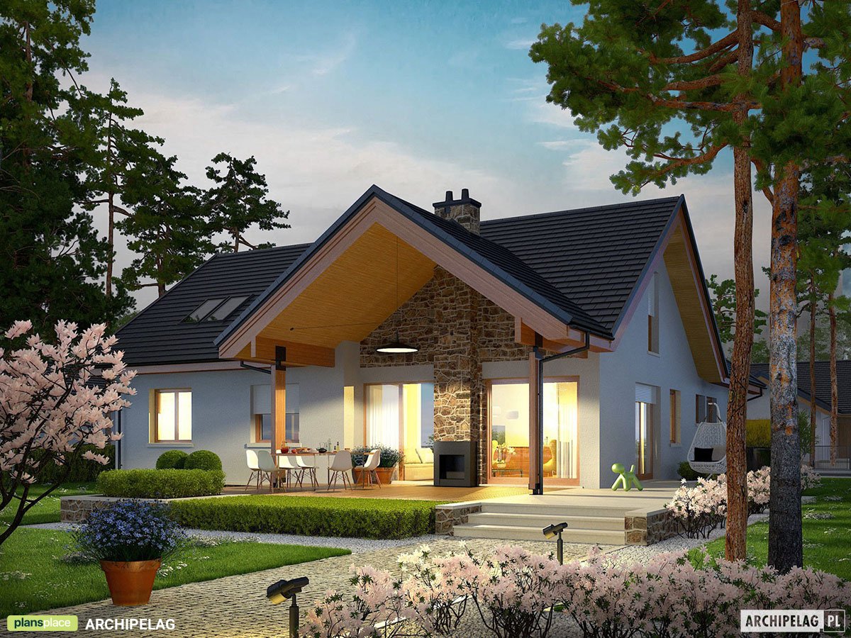 L-Shaped House Plan with Bonus Room Upstairs and Garage