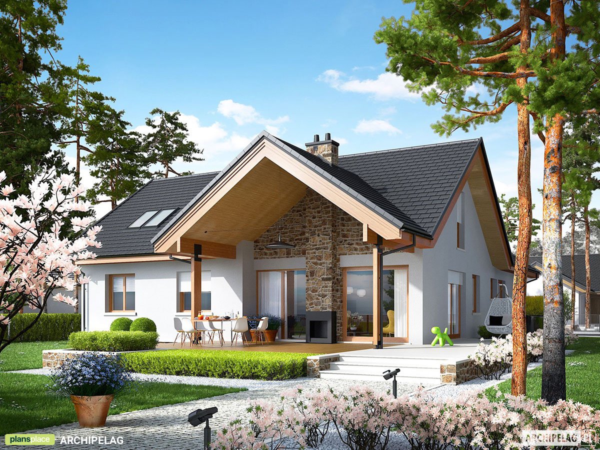 L-Shaped House Plan with Bonus Room Upstairs and Garage