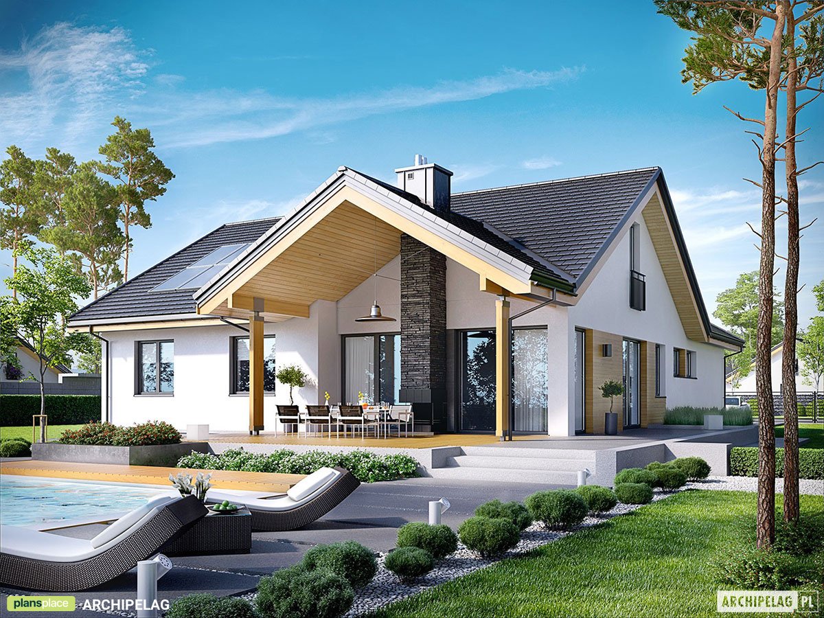 House Plan with Bonus Room and Indoor-Outdoor Fireplace