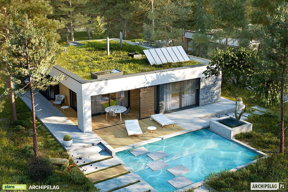 3-Bed, 1700 Sq Ft European Flat Roof House with Open Floor Plan