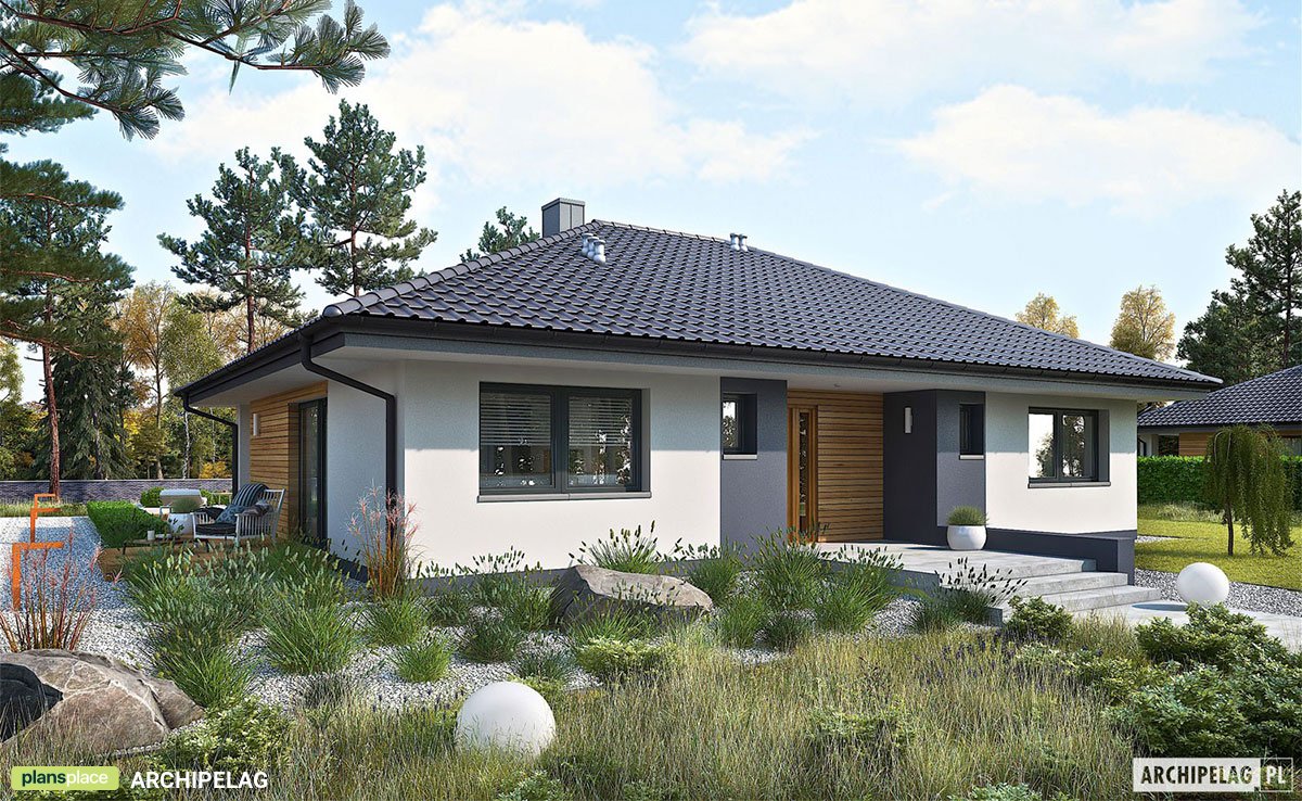 1-Story European House Plan with 3 Bedrooms and 1.5 Baths 