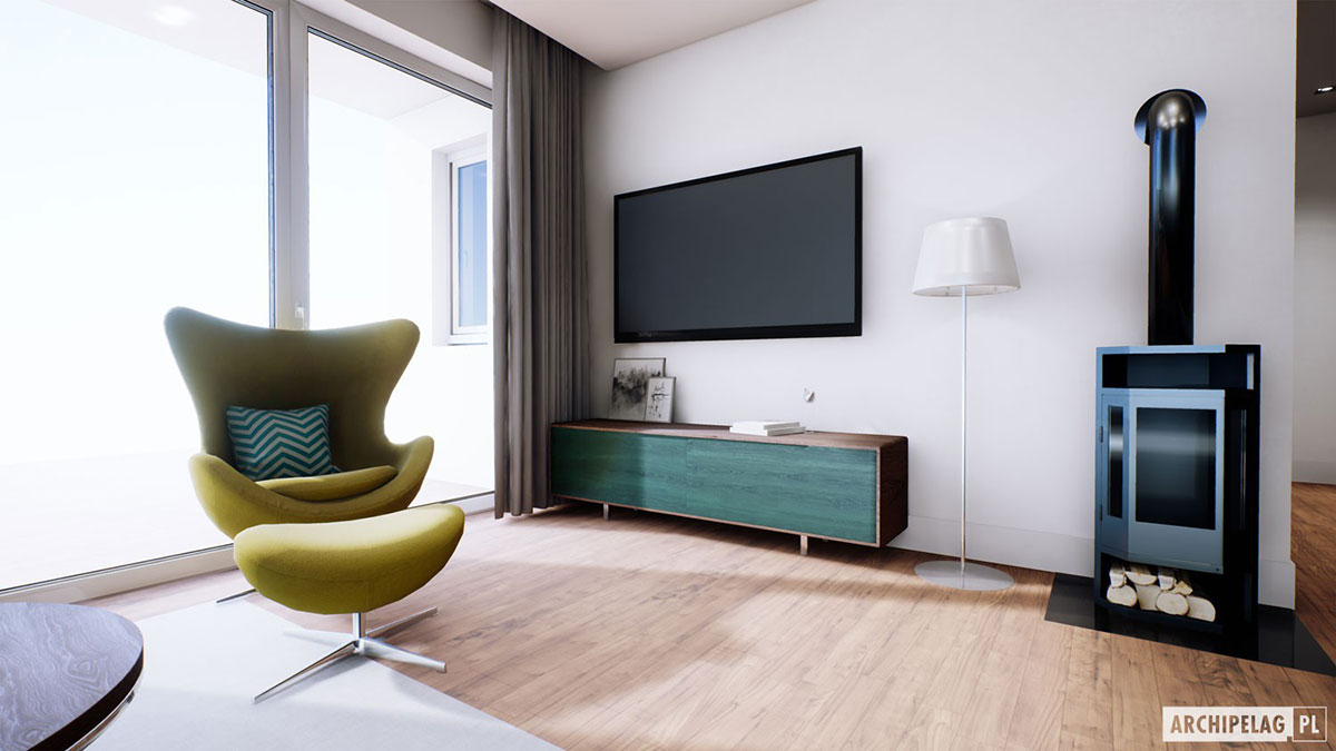 Small One Level European House Plan with 1-Car Garage