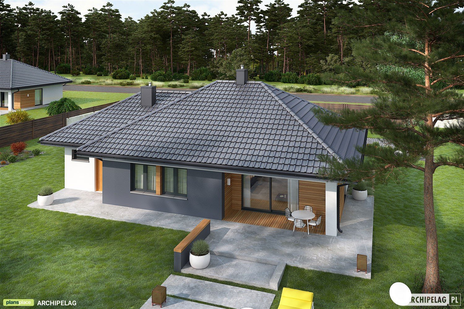 Small One Level European House Plan with 1-Car Garage