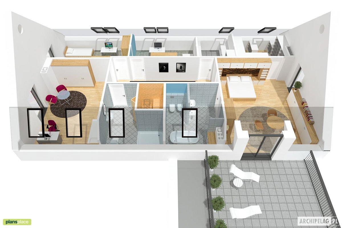 Namo projektas su mansarda 298 m²: 4 Miegamieji, Darbo kambarys, 3 Vonios, Atvira virtuvė, Garažas
