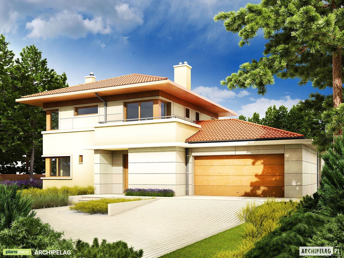 Dviejų aukštų namo projektas 167 m²: 3 Miegamieji, 2 Vonios, Atvira virtuvė, Garažas