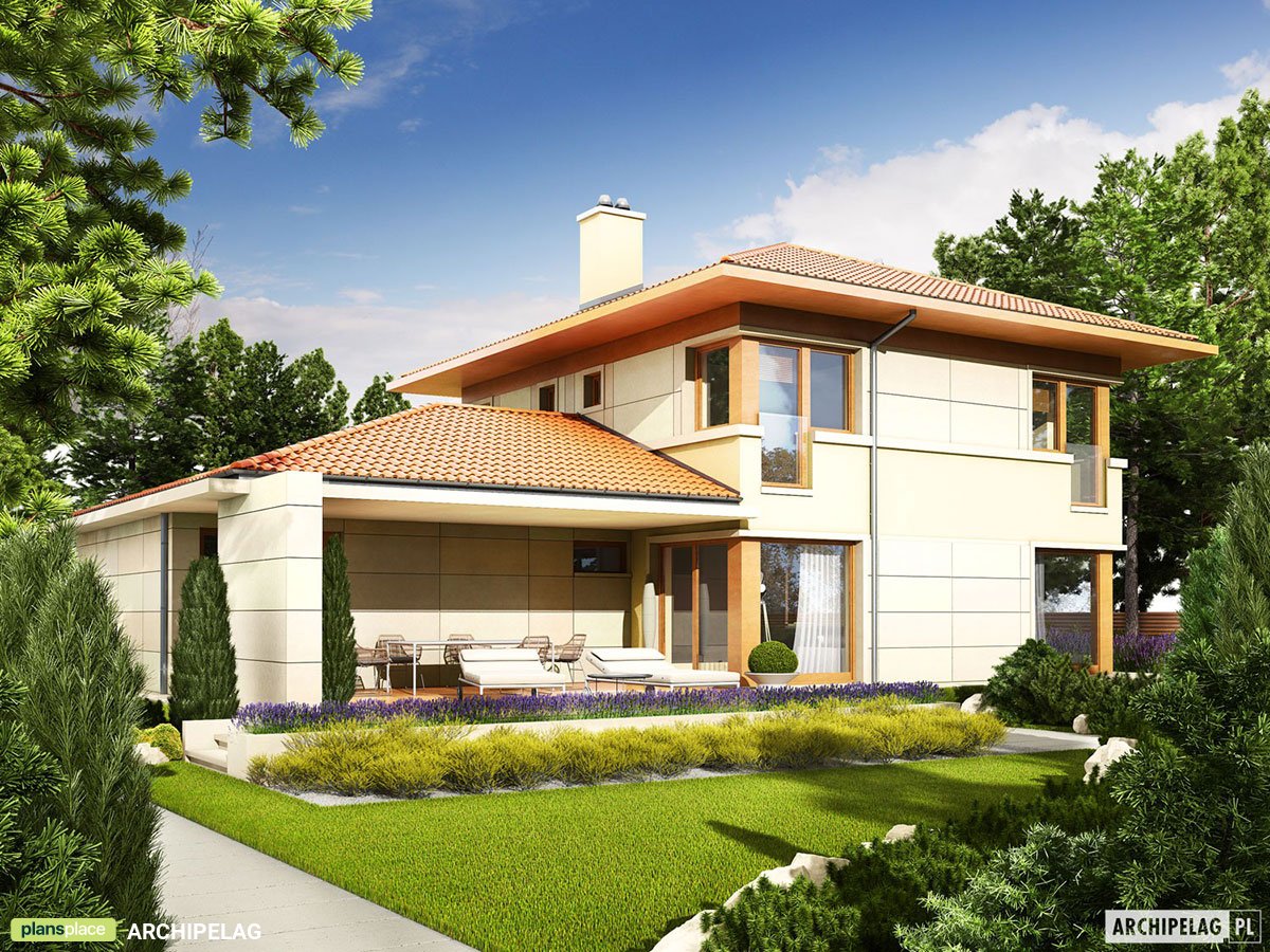 Dviejų aukštų namo projektas 167 m²: 3 Miegamieji, 2 Vonios, Atvira virtuvė, Garažas