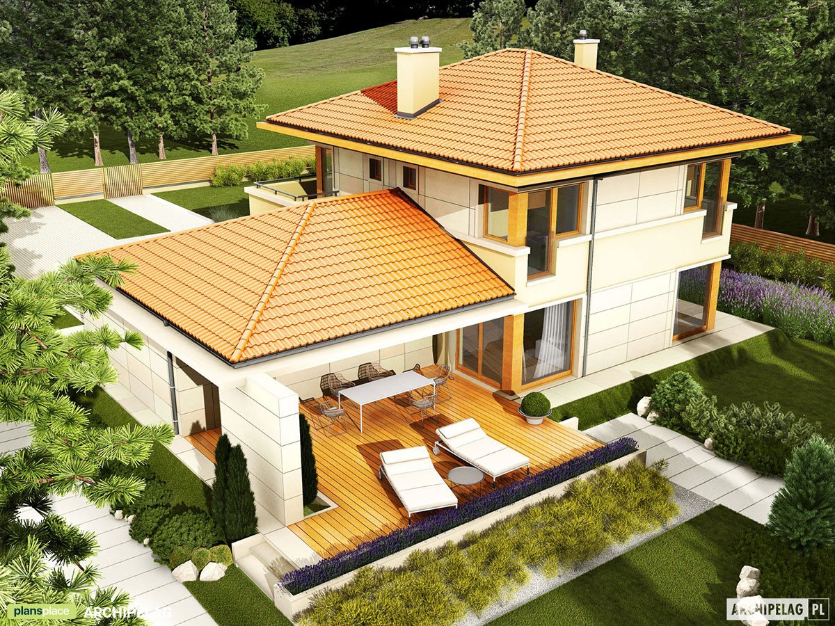 Dviejų aukštų namo projektas 167 m²: 3 Miegamieji, 2 Vonios, Atvira virtuvė, Garažas