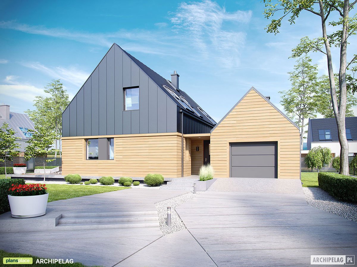 Barn Home Plan with Gable Roof and 3 Bedrooms and Garage